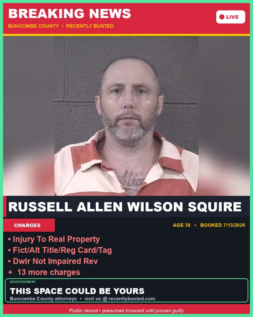 Booking photo of RUSSELL ALLEN WILSON SQUIRE