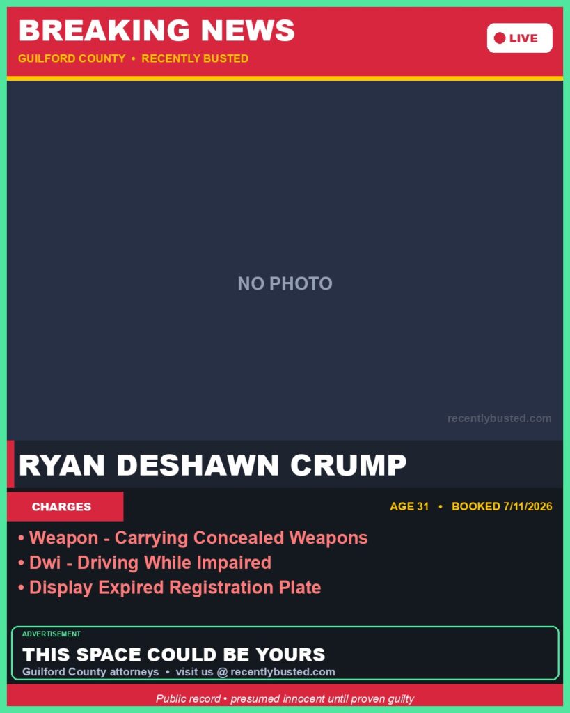 Booking photo of RYAN DESHAWN CRUMP