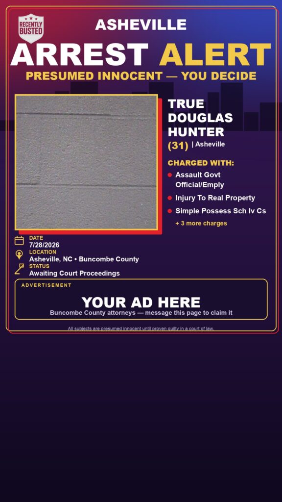 Booking photo of TRUE DOUGLAS HUNTER