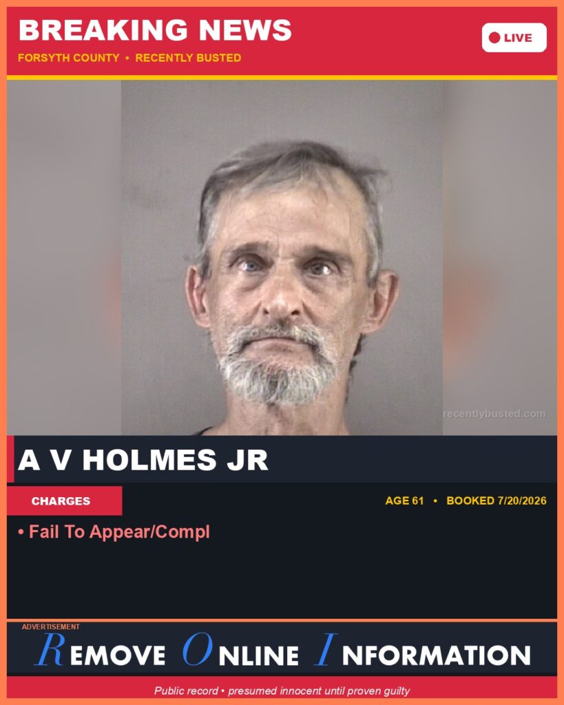 Booking photo of A V HOLMES JR