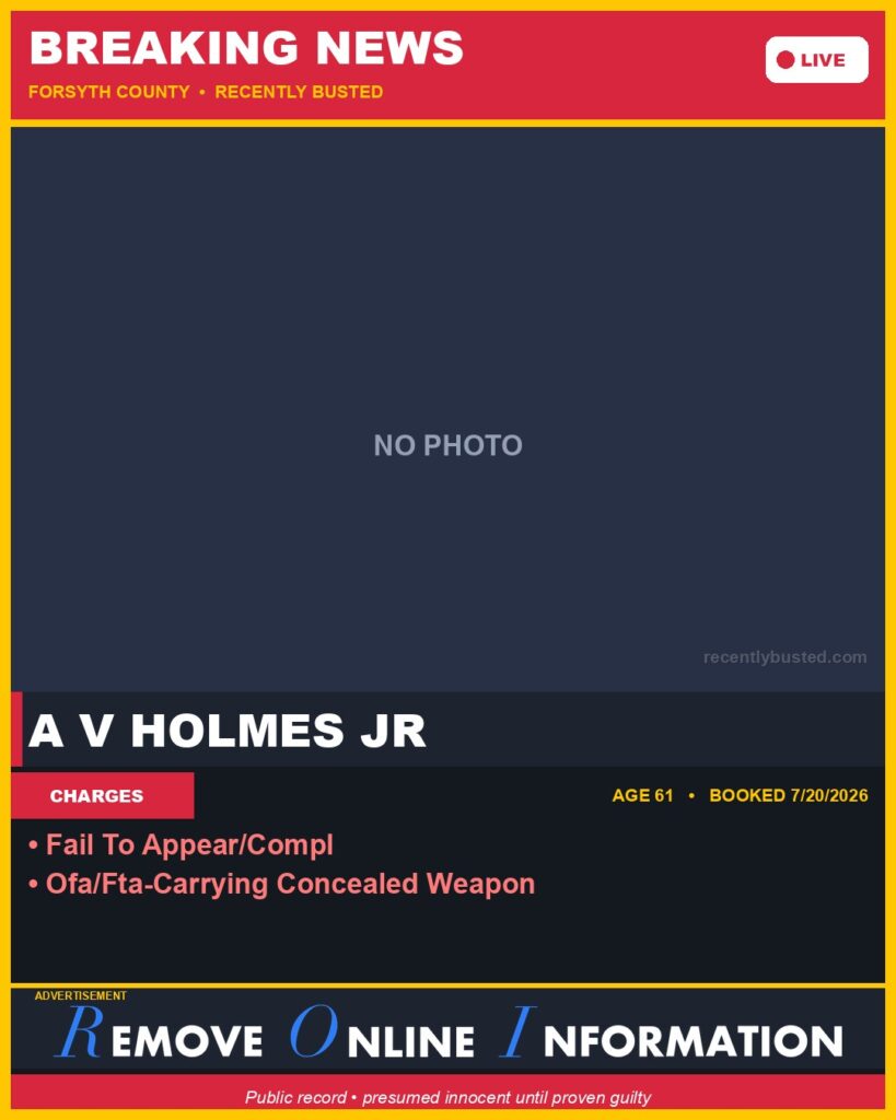 Booking photo of A V HOLMES JR
