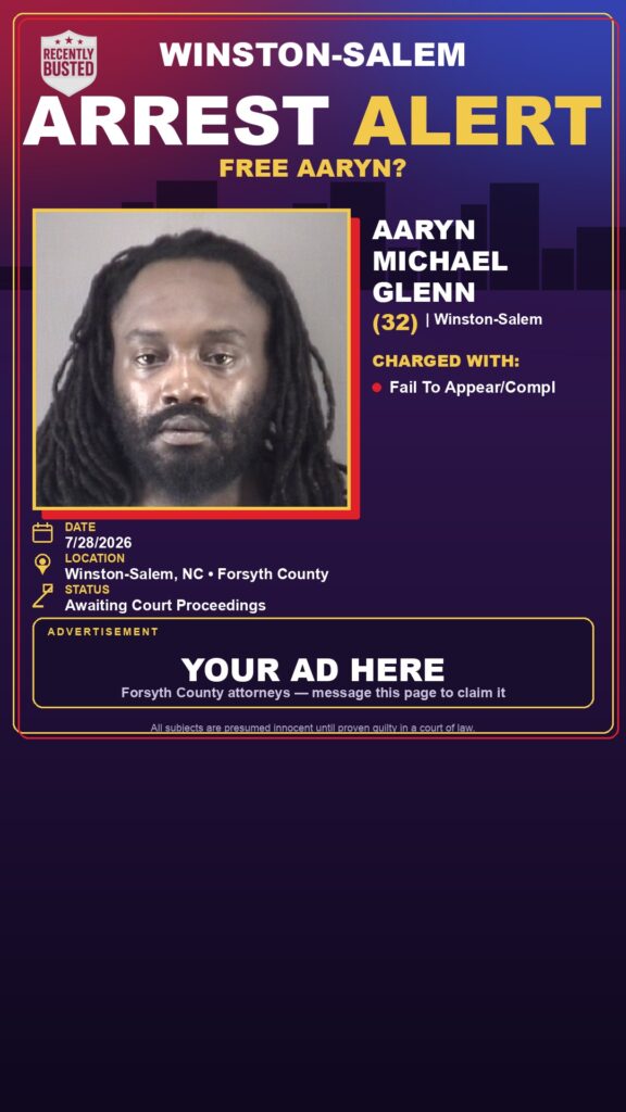Booking photo of AARYN MICHAEL GLENN