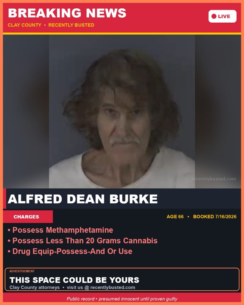 Booking photo of ALFRED DEAN BURKE