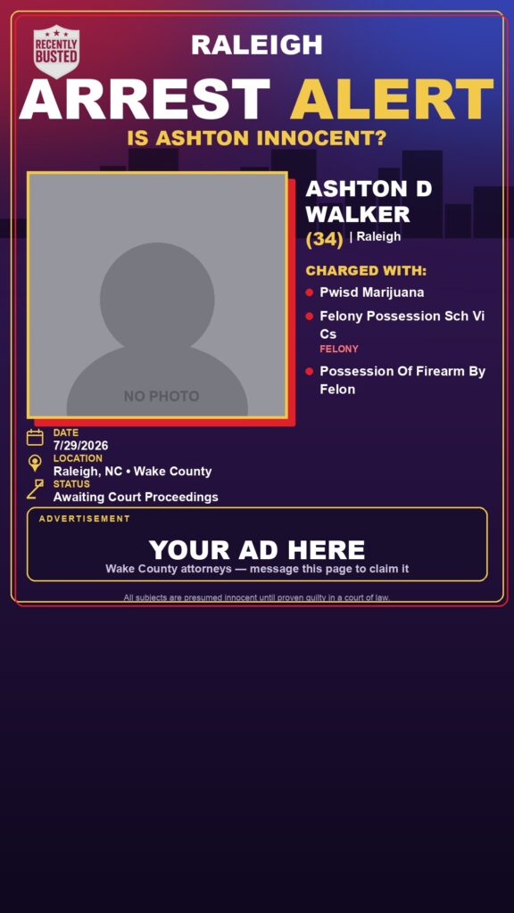 Booking photo of ASHTON D WALKER