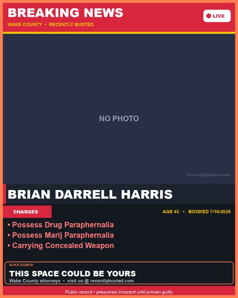 Booking photo of BRIAN DARRELL HARRIS