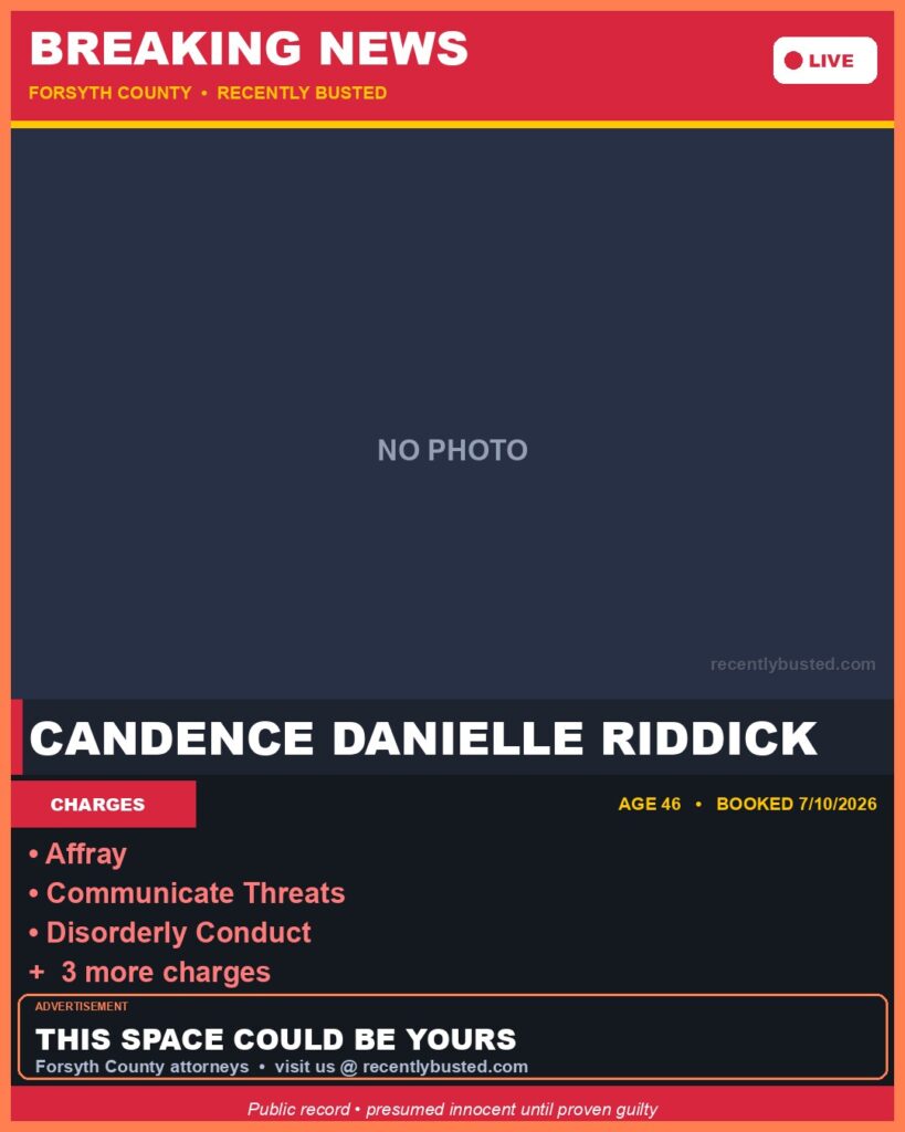 Booking photo of CANDENCE DANIELLE RIDDICK