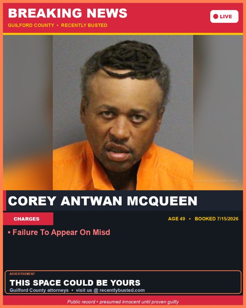 Booking photo of COREY ANTWAN MCQUEEN