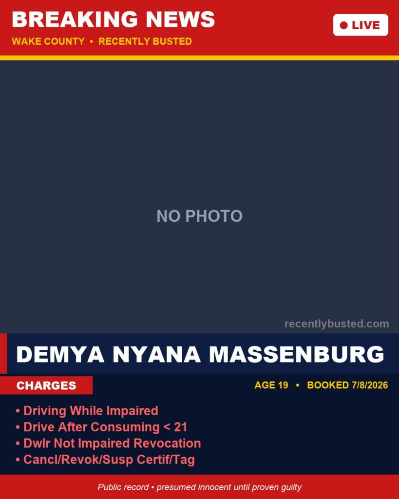 Booking photo of DEMYA NYANA MASSENBURG