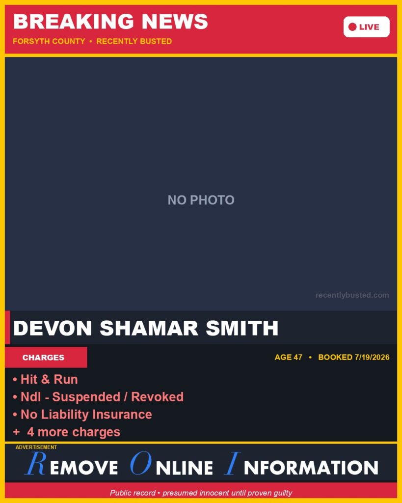 Booking photo of DEVON SHAMAR SMITH