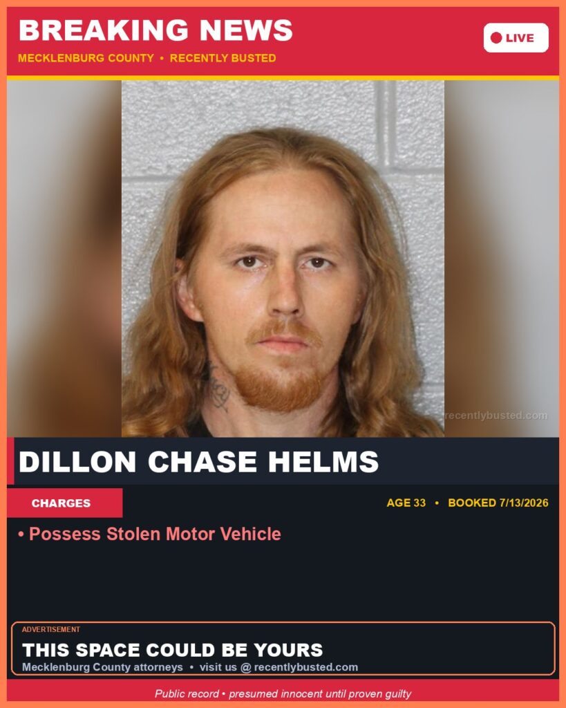 Booking photo of DILLON CHASE HELMS
