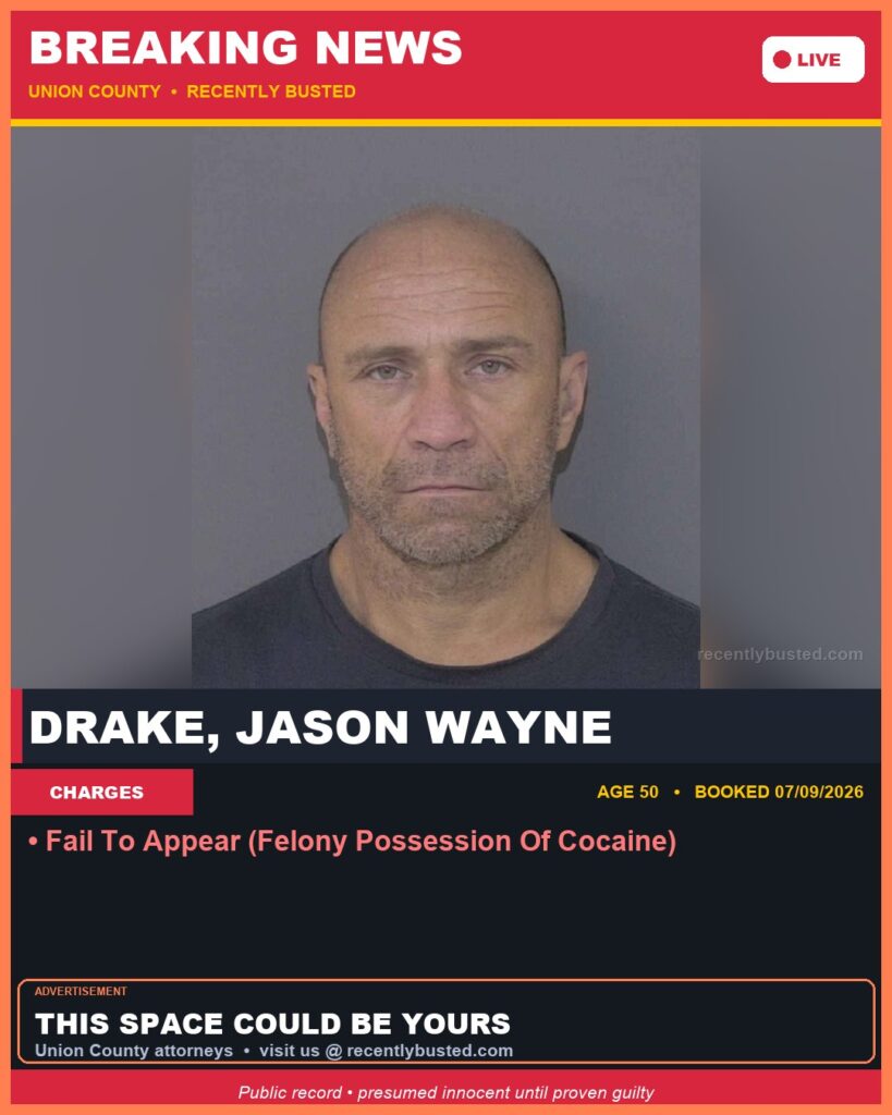 Booking photo of DRAKE, JASON WAYNE