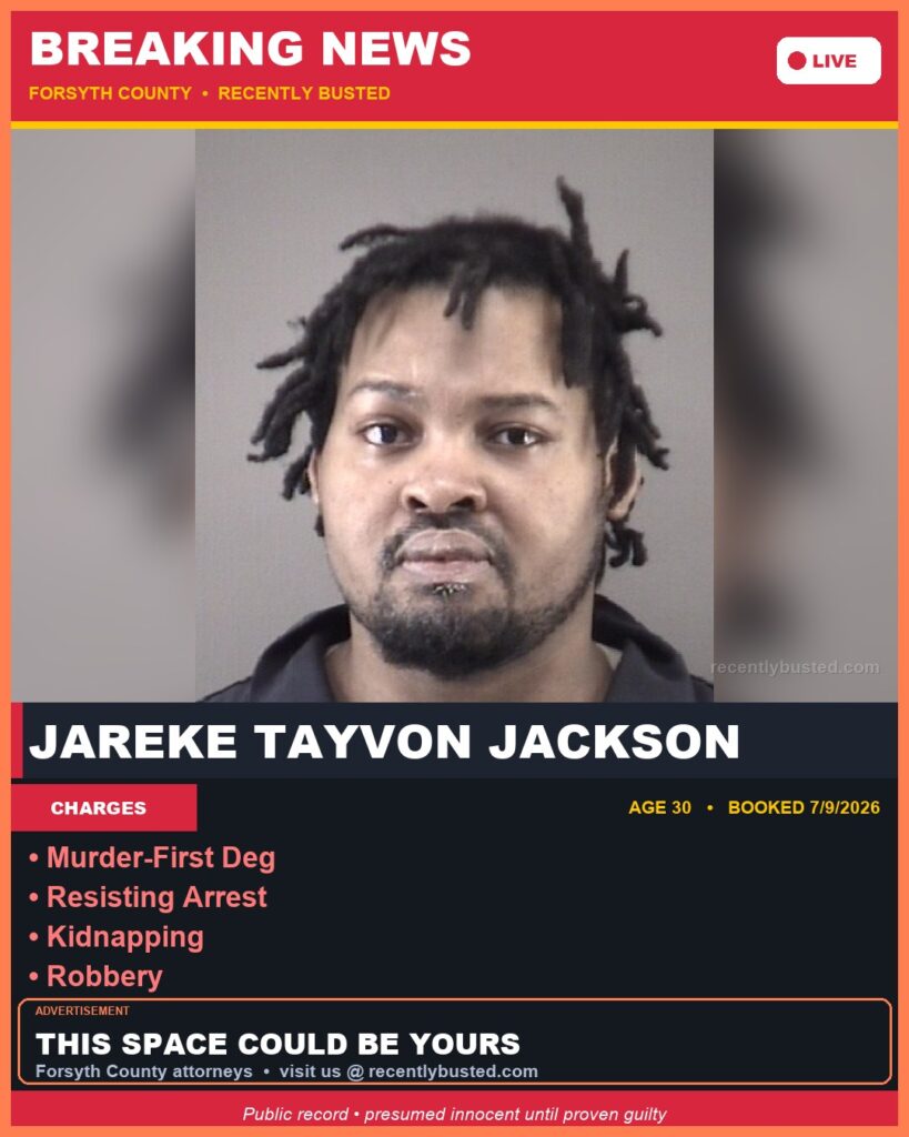 Booking photo of JAREKE TAYVON JACKSON