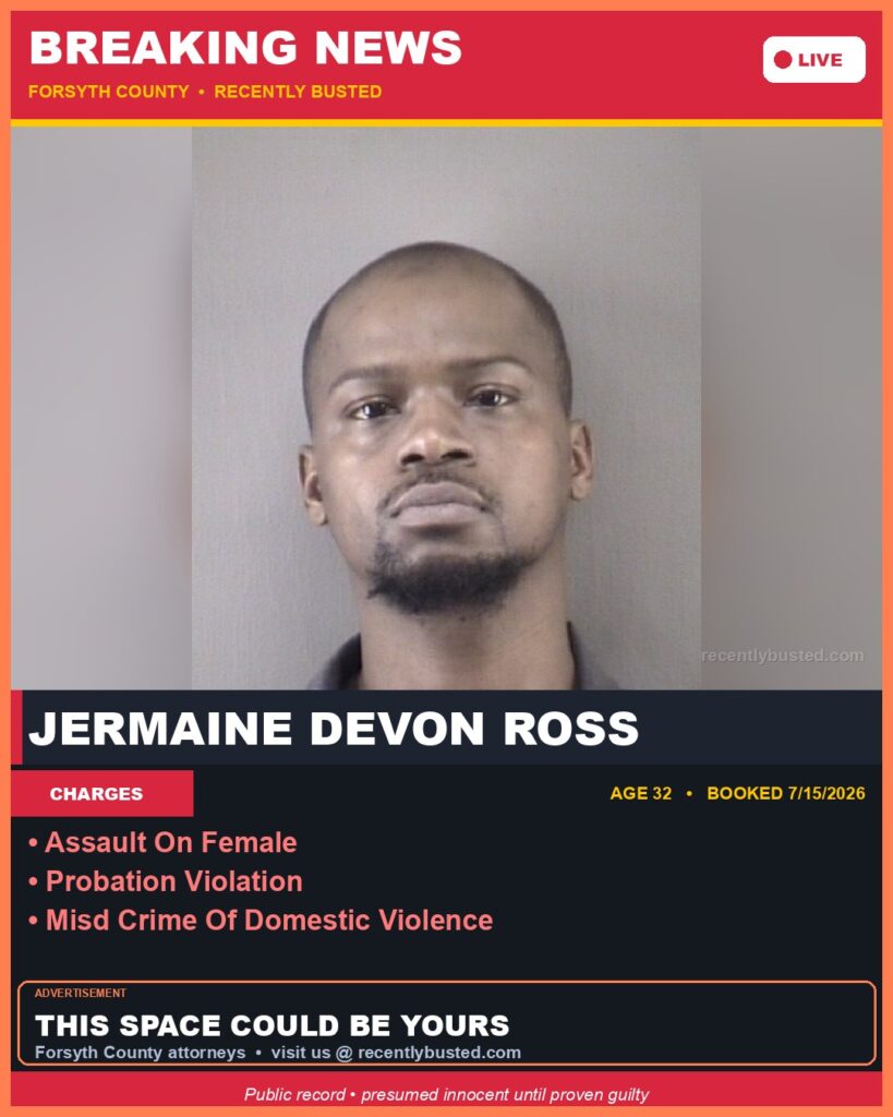 Booking photo of JERMAINE DEVON ROSS