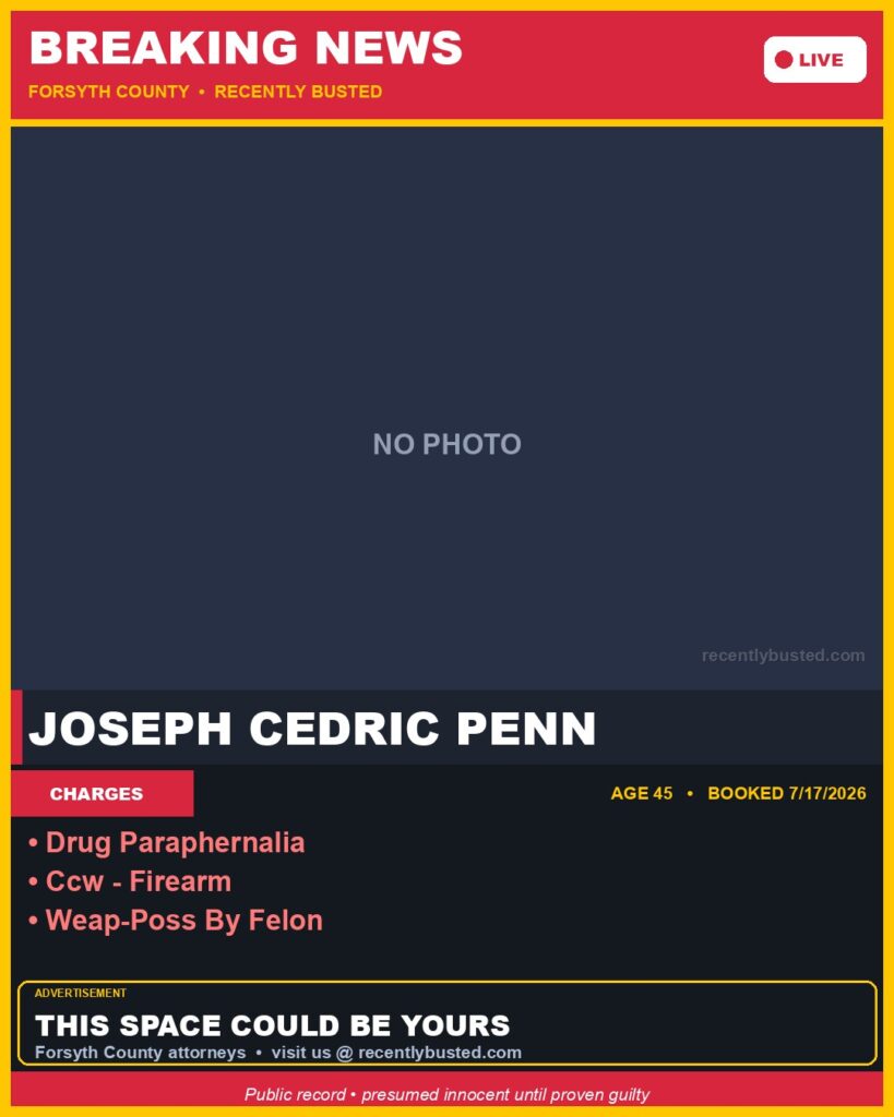 Booking photo of JOSEPH CEDRIC PENN