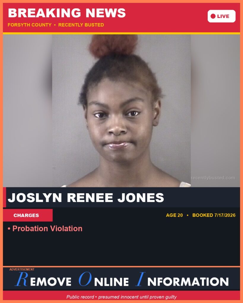 Booking photo of JOSLYN RENEE JONES