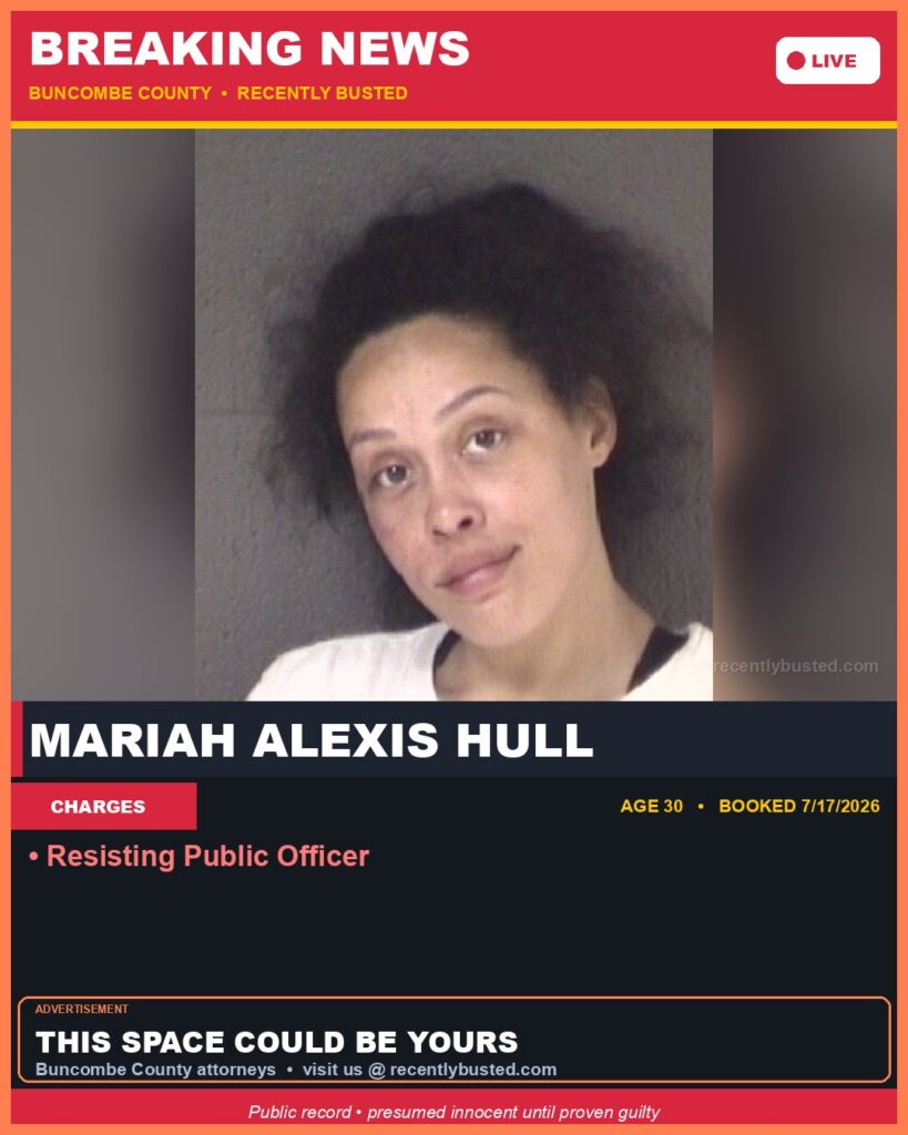 Booking photo of MARIAH ALEXIS HULL