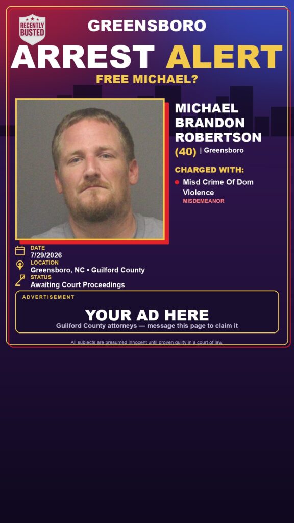 Arrest report - MICHAEL BRANDON ROBERTSON