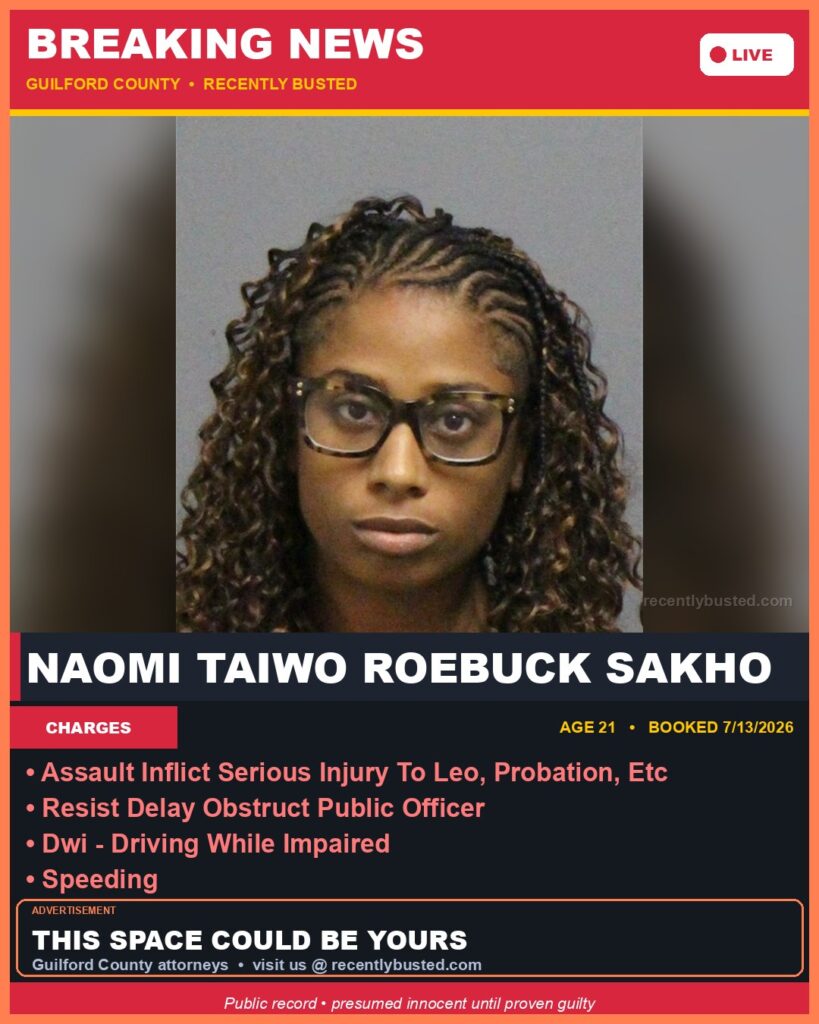 Booking photo of NAOMI TAIWO ROEBUCK SAKHO