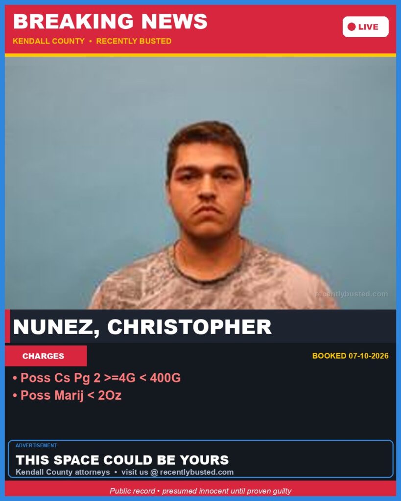 Booking photo of Nunez, Christopher