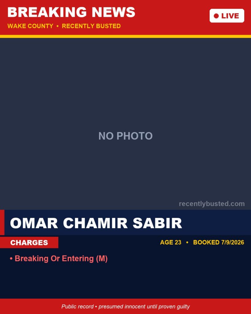 Booking photo of OMAR CHAMIR SABIR