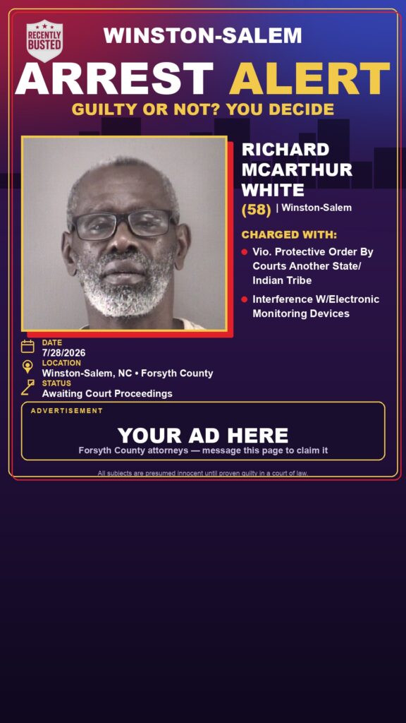 Arrest report - RICHARD MCARTHUR WHITE