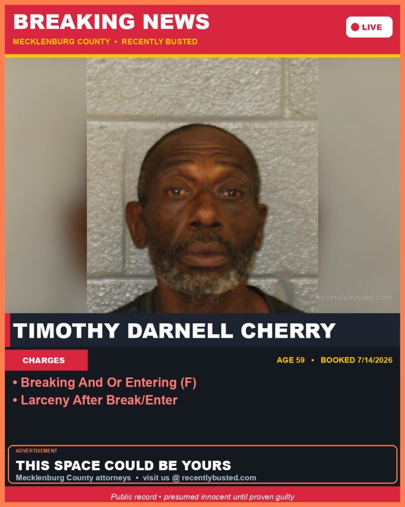 Booking photo of TIMOTHY DARNELL CHERRY