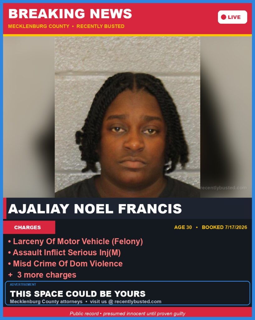 Booking photo of AJALIAY NOEL FRANCIS