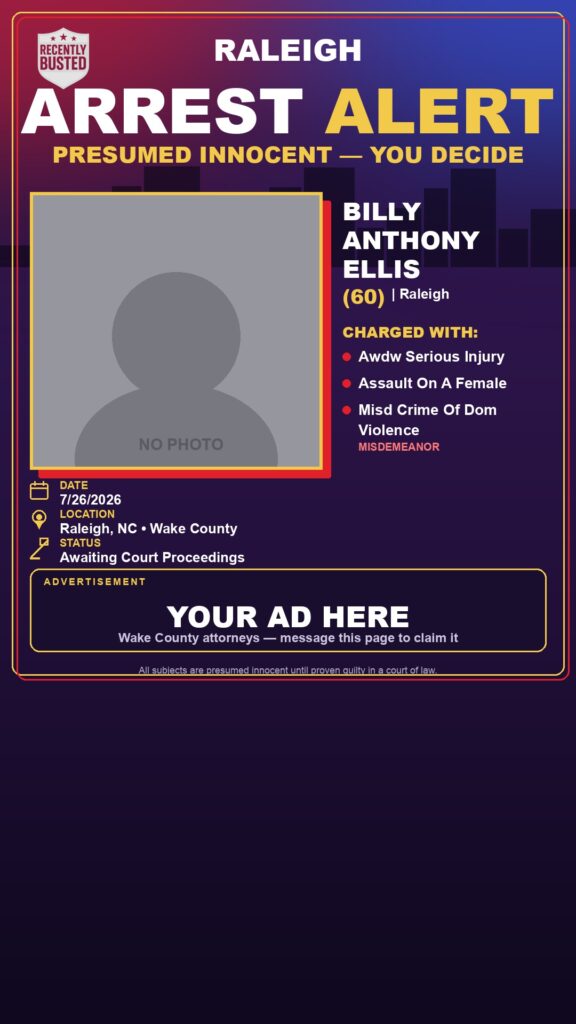 Booking photo of BILLY ANTHONY ELLIS