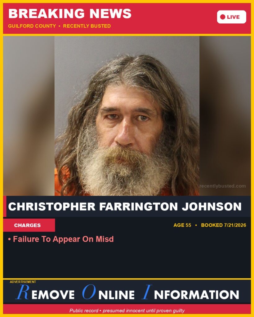 Booking photo of CHRISTOPHER FARRINGTON JOHNSON