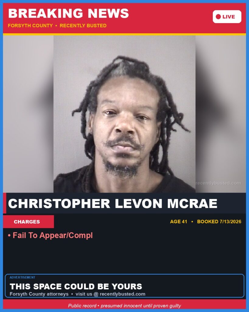 Booking photo of CHRISTOPHER LEVON MCRAE