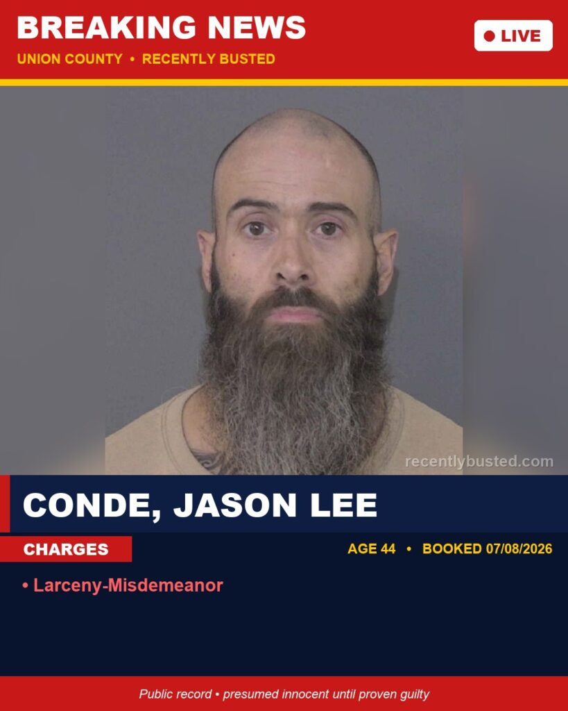 Booking photo of CONDE, JASON LEE
