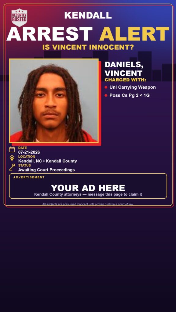 Booking photo of Daniels, Vincent