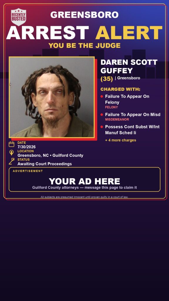 Arrest report - DAREN SCOTT GUFFEY