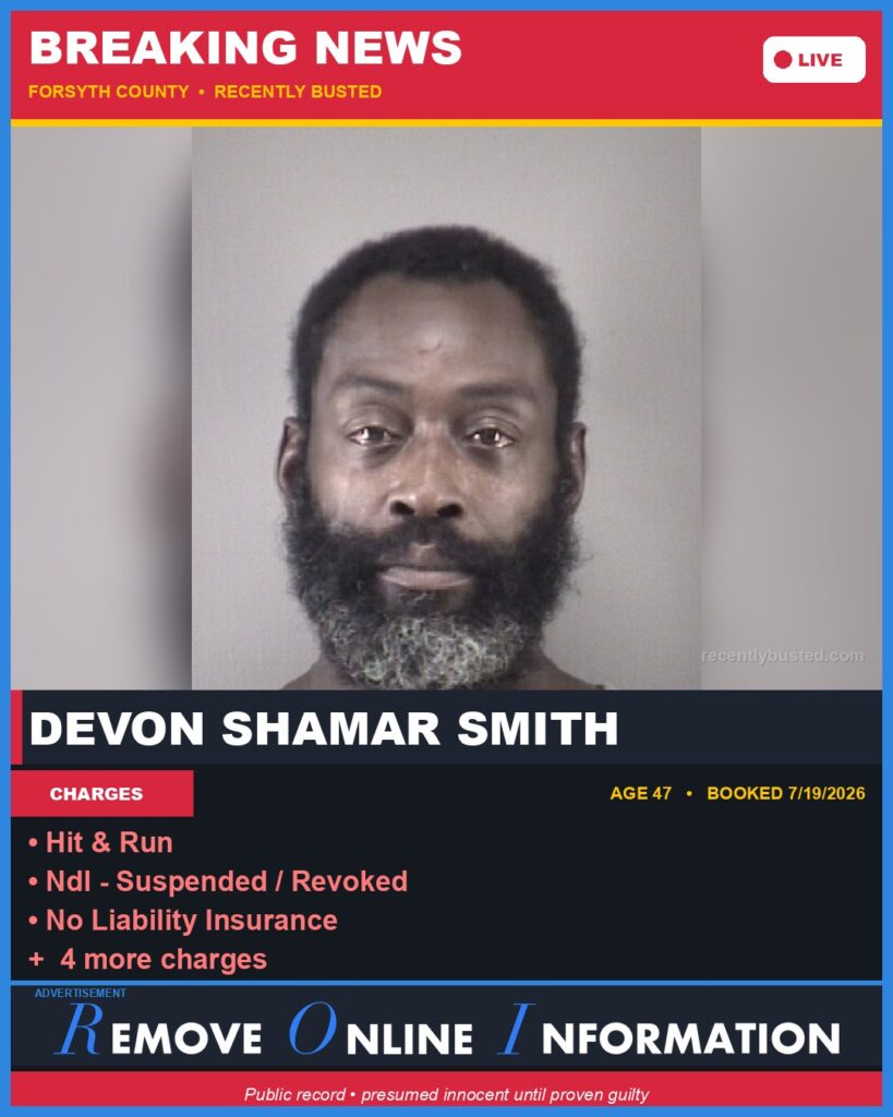 Booking photo of DEVON SHAMAR SMITH