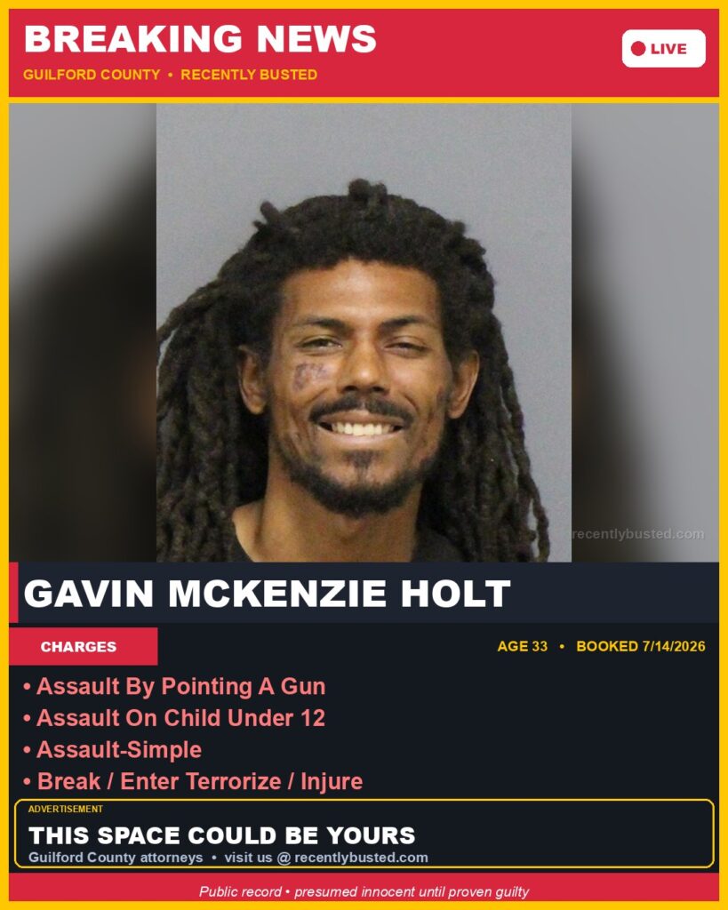 Booking photo of GAVIN MCKENZIE HOLT