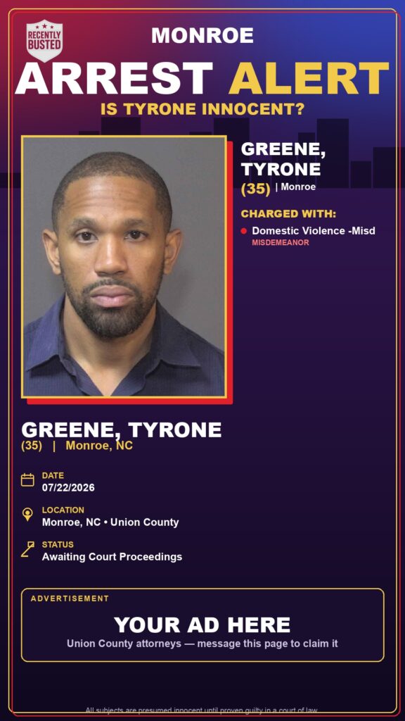 Booking photo of GREENE, TYRONE