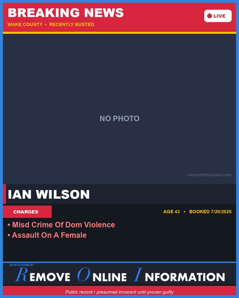 Booking photo of IAN WILSON