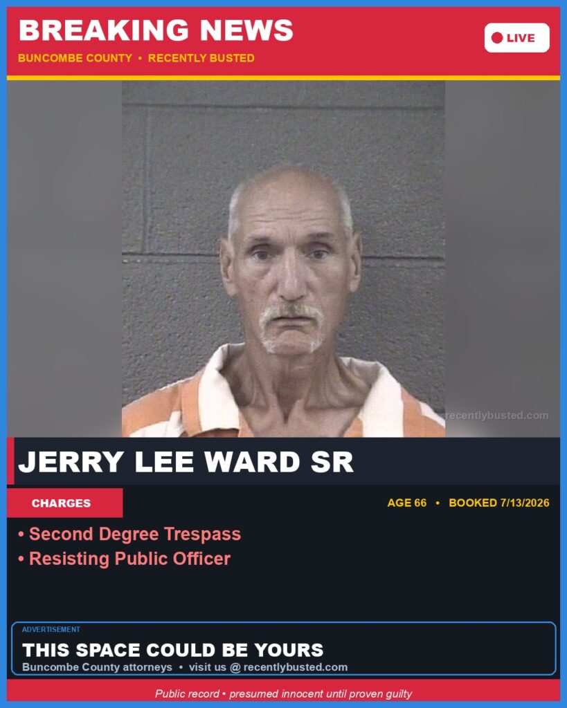 Booking photo of JERRY LEE WARD SR