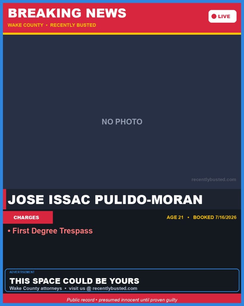 Booking photo of JOSE ISSAC PULIDO-MORAN