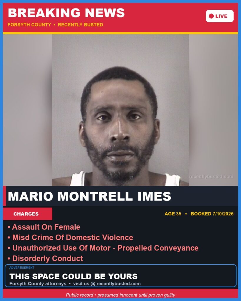 Booking photo of MARIO MONTRELL IMES