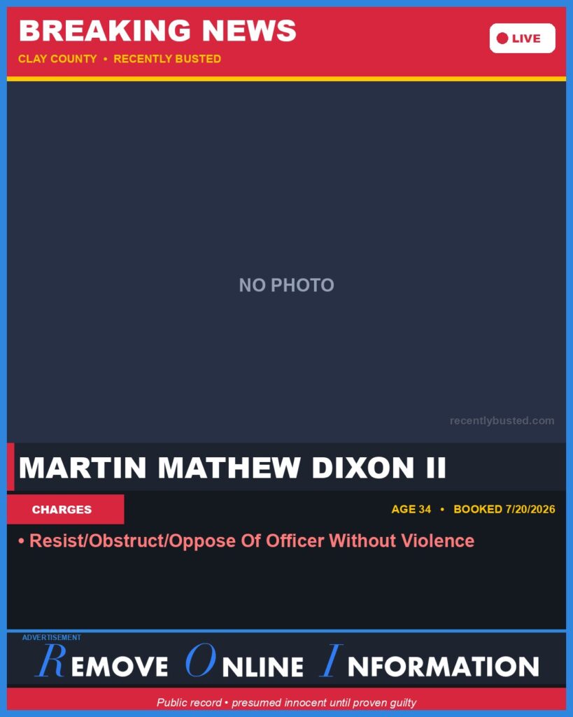 Booking photo of MARTIN MATHEW DIXON II