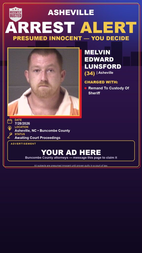 Arrest report - MELVIN EDWARD LUNSFORD