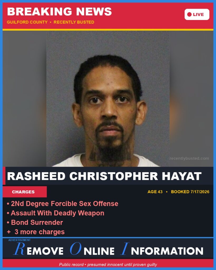 Booking photo of RASHEED CHRISTOPHER HAYAT