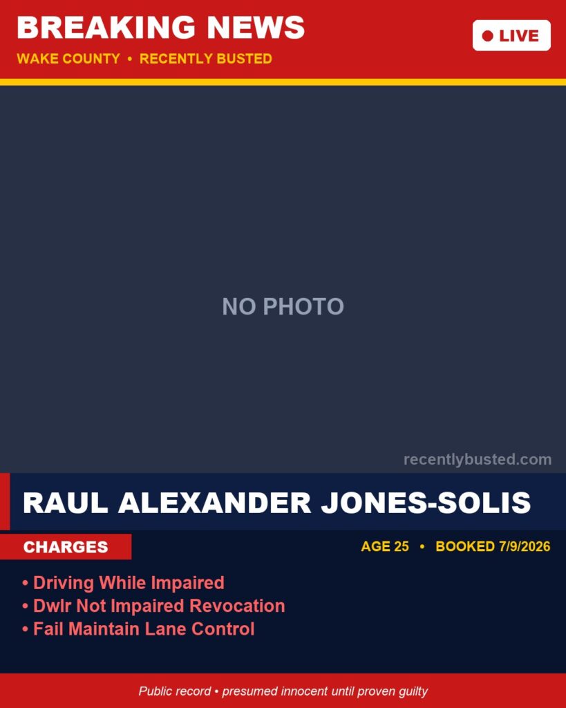 Booking photo of RAUL ALEXANDER JONES-SOLIS
