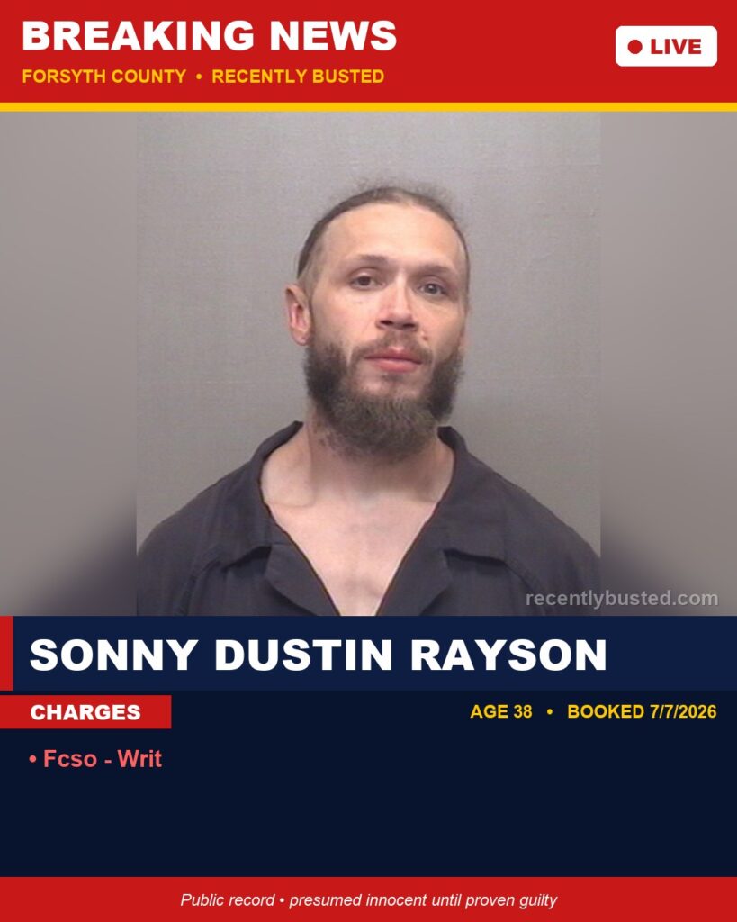 Booking photo of SONNY DUSTIN RAYSON