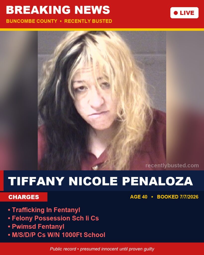 Booking photo of TIFFANY NICOLE PENALOZA