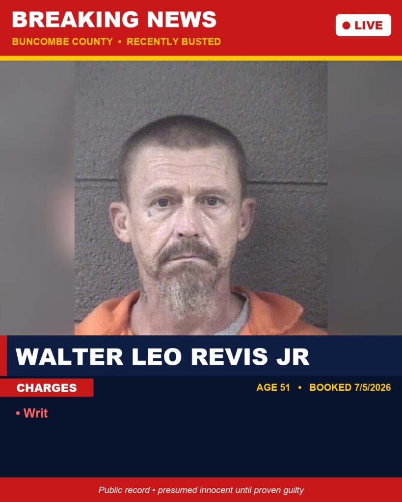 Booking photo of WALTER LEO REVIS JR