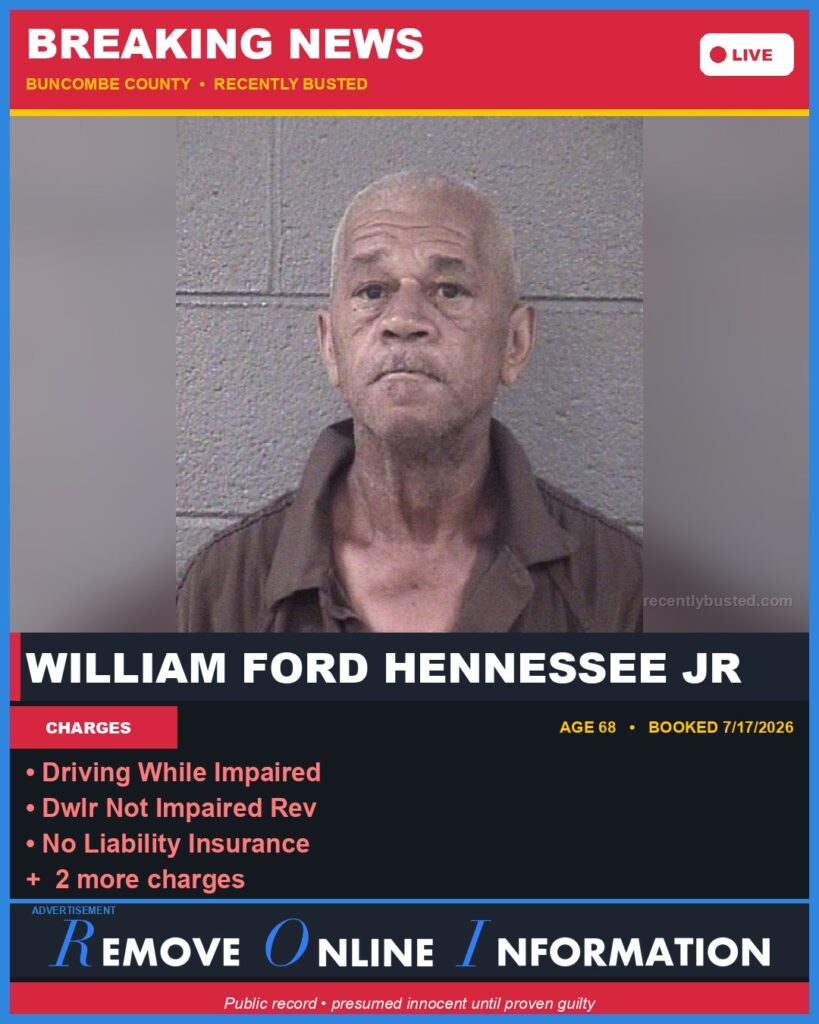 Booking photo of WILLIAM FORD HENNESSEE JR