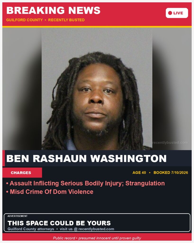 Booking photo of BEN RASHAUN WASHINGTON