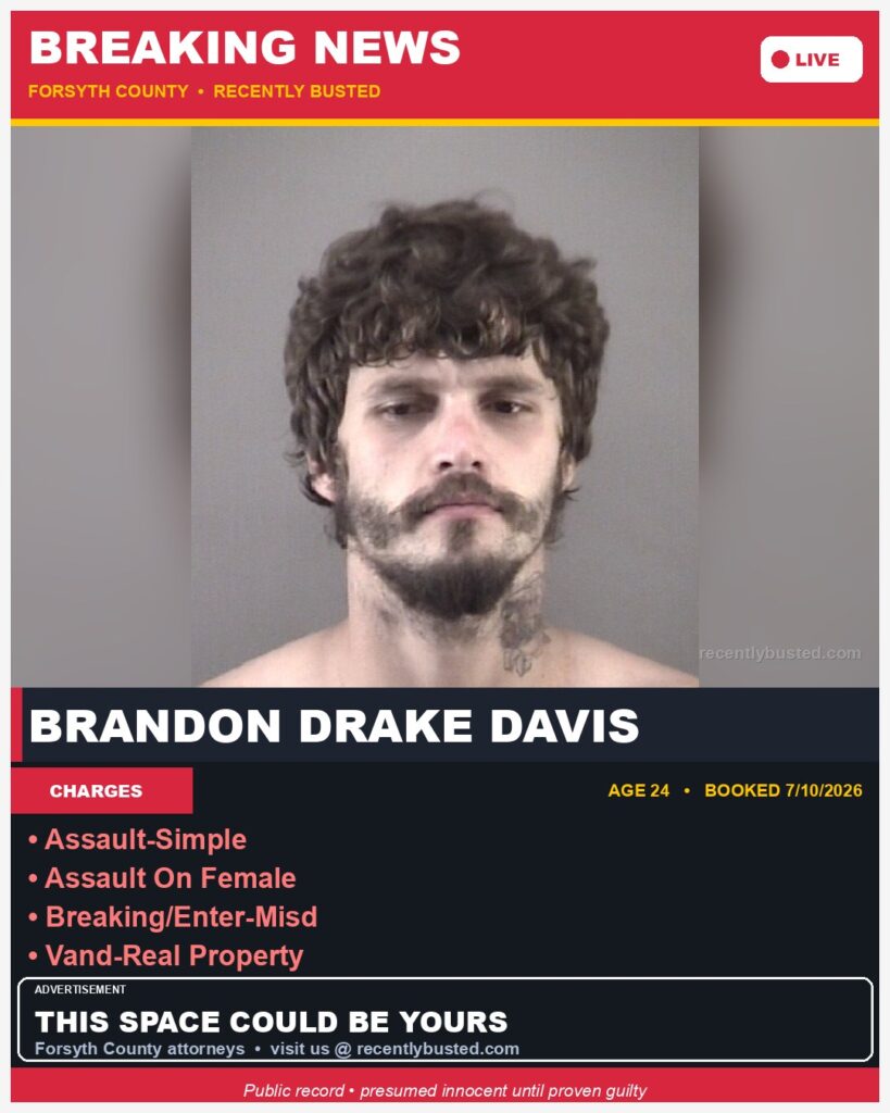 Booking photo of BRANDON DRAKE DAVIS